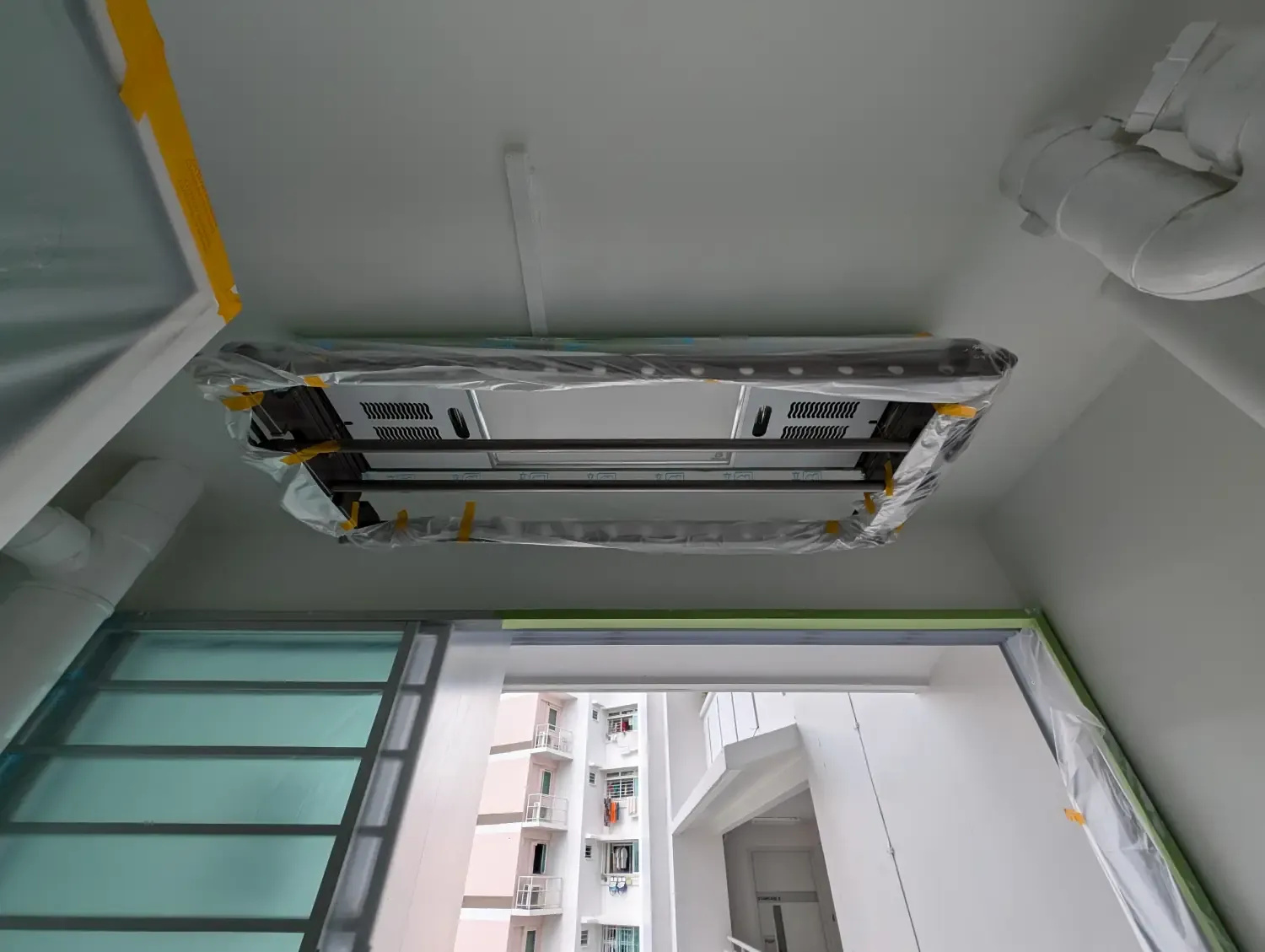 We had a mechanized laundry rack so that was wrapped up too